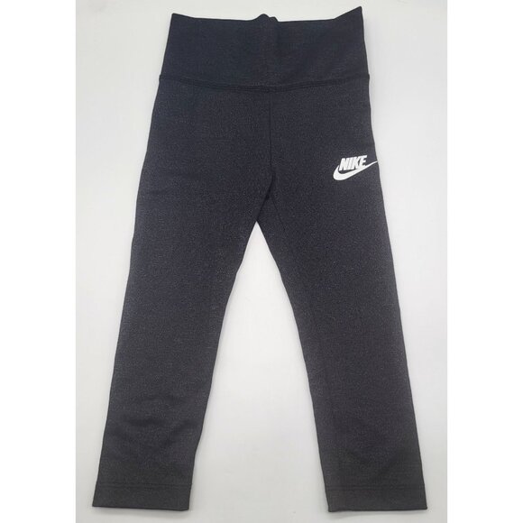 NIKE Toddler Girls SZ 3T Sparkle Glitter Black Leggings Pants Stretch - Picture 1 of 8